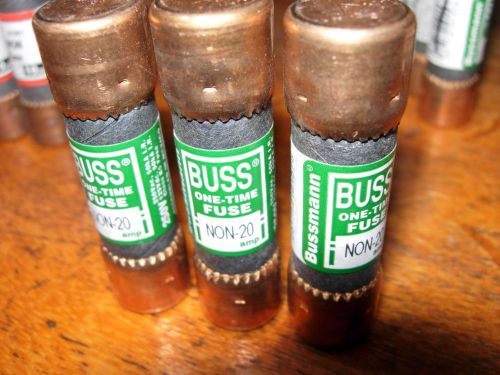 Fusetron bussmann fuse non-20 20 amp 125v 250 v lot of 3 new no box 1/2 &#034; x 2&#034; for sale