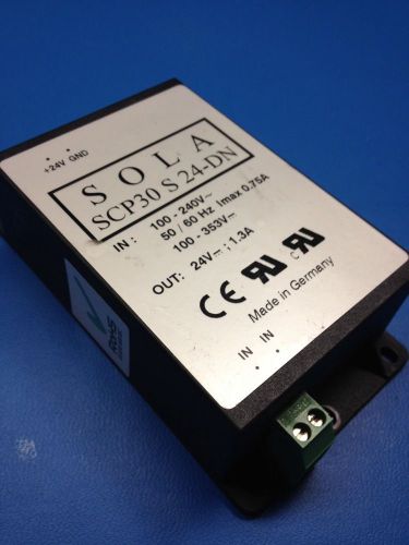 SOLA SCP30 S 24-DN POWER SUPPLY, 100-240VAC INPUT, 24VDC 1.3A OUTPUT