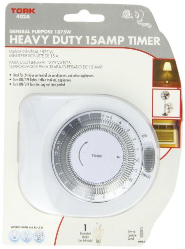 Tork 402a indoor mechanical heavy duty 24 hour timer grounded plug15 minutes for sale