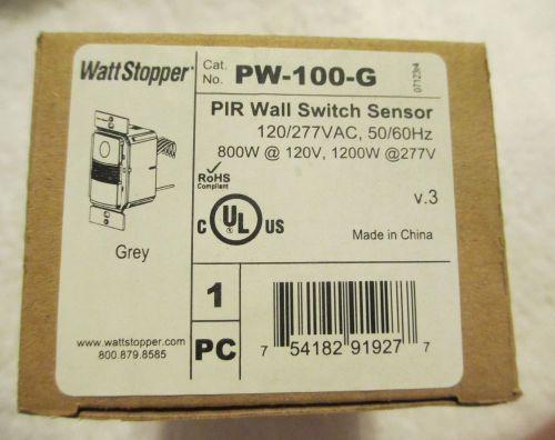 Watt stopper pw-100-g pir wall switch sensor 120/277 v grey for sale