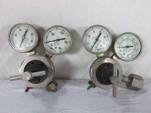 Tescom acetylene regulator h745-mc &amp; oxygen h743 regulator with tescom gauges for sale