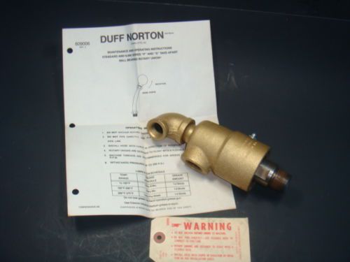 New duff norton co. rotary union 730369, 9000 series, dual flow, 3/4&#034; npt, nib for sale