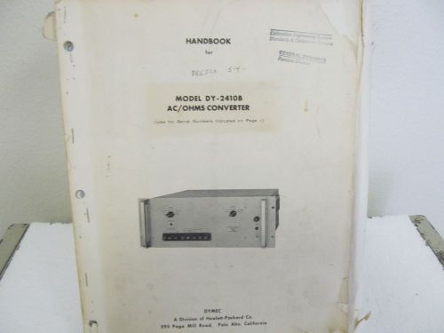 Dymec (H-P) DY-2410B AC/OHMS Converter Handbook w/schematics