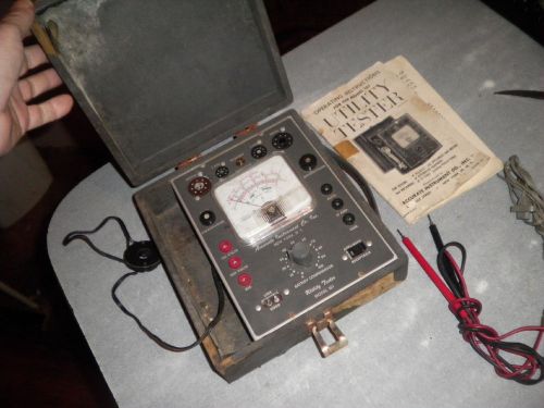 Vintage 1960 electrical appliance tube tester model 161 utility tester in case for sale