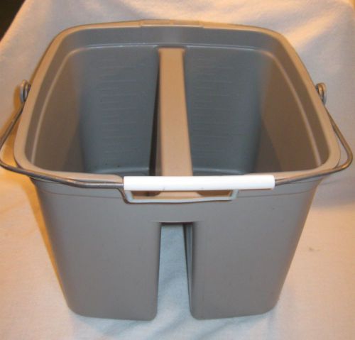 NEW GRAY DIVIDED CLEANING BUCKET #8216 CONTINENTAL 8 QT @ side 16 qt bucket