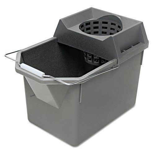 Rubbermaid commercial rcp6194stl pail/strainer combinations 15 qt. in steel gray for sale