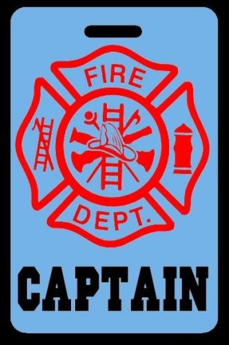Sky-Blue CAPTAIN Firefighter Luggage/Gear Bag Tag - FREE Personalization