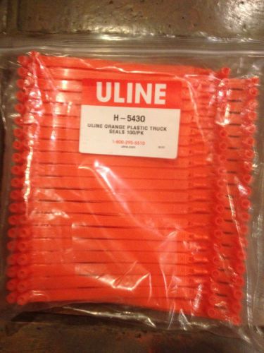 Nip: uline h-5430 plastic truck seals - orange, 100/package, numbered, free ship for sale