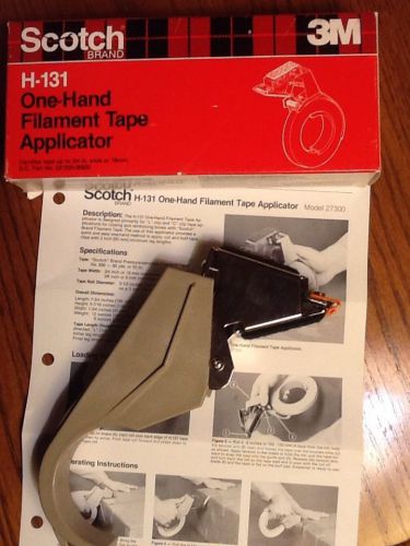 3M  H-131 Scotch One Hand Filament Tape Applicator Dispenser In Box Unused
