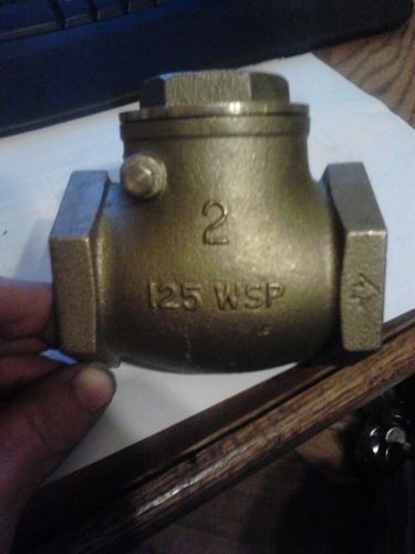 bronze check valve, 2 inch threaded, swing type, new uninstalled, 125 WSP.