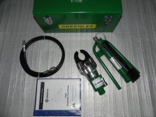 Greenlee 750 Cable Cutter with 1725 Hydraulic Foot Pump ,746 Ram, and metal case