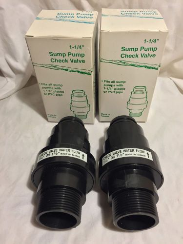 2 pro plumber threaded 1 1/4&#034; sump pump check valve-new for sale