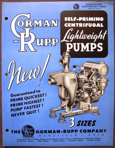 Gorman Rupp Self Priming Centrifugal Pumps Dealer Sales Catalog Brochure