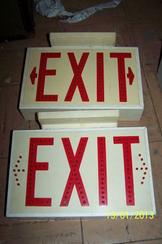 2 Exit Sign Lot,1 + 2 sided,Metal framed Plastic Face emergency Man cave