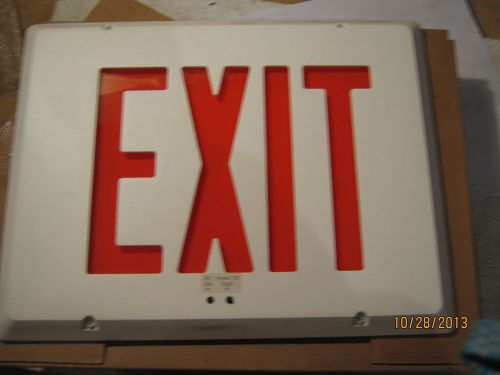 HUBBELL DUAL LITE EXIT SIGN MODEL: SERSRWE WHITE WITH RED LETTERS 120 / 277 VAC