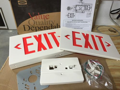 NEW Hubbell Novus NV3RACW Thermoplastic LED Exit Sign AC White 120/277VAC