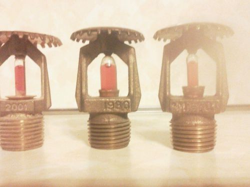 3 Different Glass Bulb Viking, Tyco Fire Sprinkler Head Brass