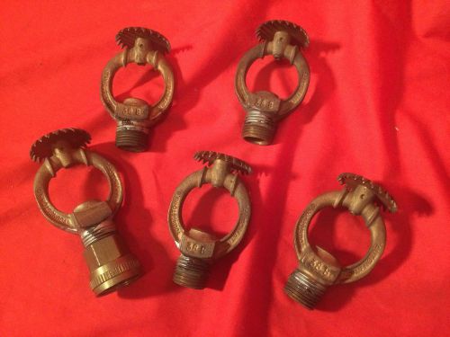Antique 1930&#039;s  ?  Brass Fire Sprinkler Heads CSB Youngstown Lot Of 5
