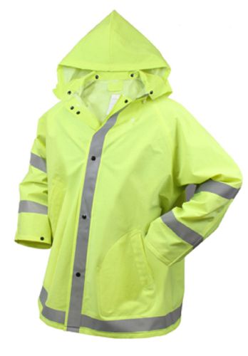 Safety Green High Visibilty Reflective Rain Jacket  XL
