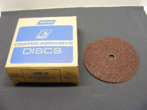 24 NEW Norton Disc Metalite 9-1/8&#034; x7/8&#034; Green-Bak Fibre Type 6 Coated Abrasive