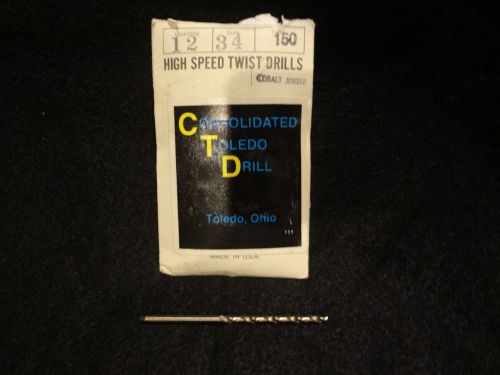 #34Jobber Length Cobalt Drill Bit-Consolidated Toledo Drill-USA-NEW sold by each