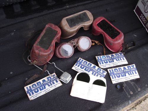 (4) vintage welding goggles by jackson, unigoggle &amp; unigoggle ll filter lens for sale