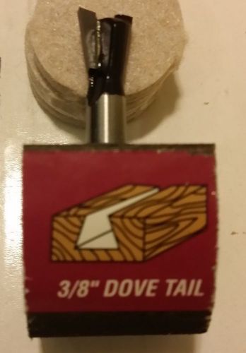3/8&#034; dovetail router bit for finish joinery 1/4&#034; shank c3 carbide tip.  new! for sale