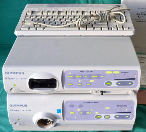 Olympus cv-180 video processor &amp; clv-180 light source evis exera ii and keyboard for sale