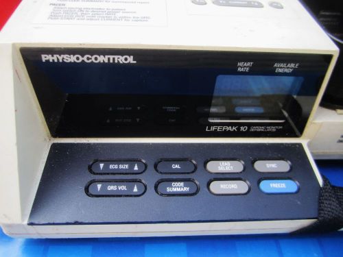 Physio Control Lifepak 10 Defibrillator - Batteries Not Warrantied