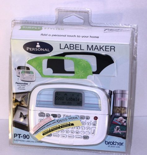 Brother PT-90 P-Touch Electronic Labeling System Label Maker w/1 Tape Roll - NEW
