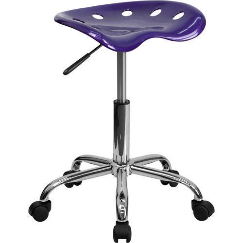 Adjustable height task stool with tractor seat, wheel casters, multiple color for sale