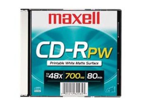 Maxell CD-RPW 700MB 80MIN PRINT WHITE MATTE FINISH/JEWEL CASE -4 PACK FREE SHIP