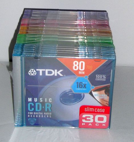 TDK Music CD-R For Digital Audio Recorders - Slim Case 30 Pack