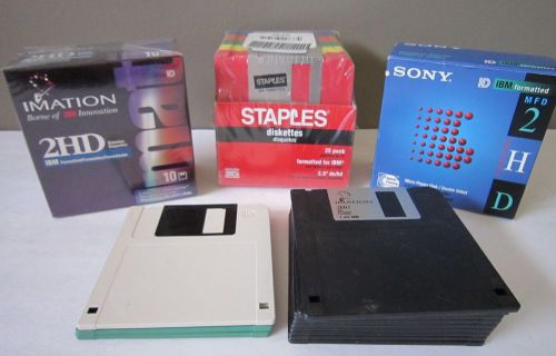 NEW Floppy Disk 3.5 Lot of 57 Floppy Diskettes Floppy Disks 1.44 MB Sony &amp;Others