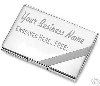 Custom personalize Stripe  Business Card Holder Free Engraved Gift