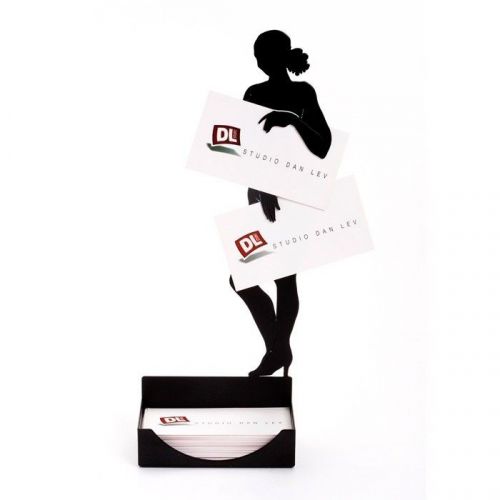 Business Card Holders Boss Desk Funky SOHO Gifts Design Black Metal Naked Woman