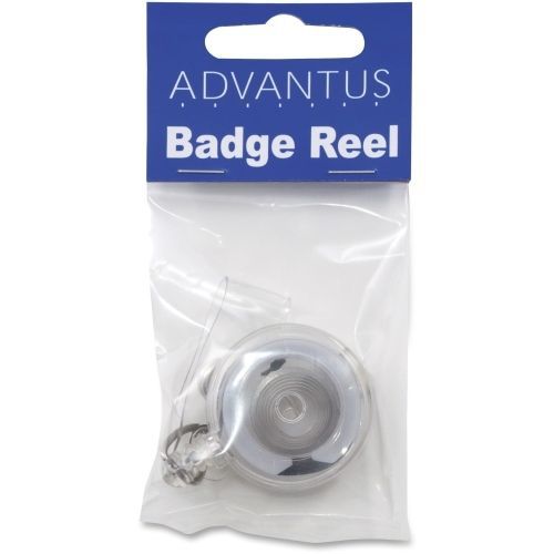 Advantus Translucent Retractable ID Card Reels - Plastic, Nylon - 12/Pk