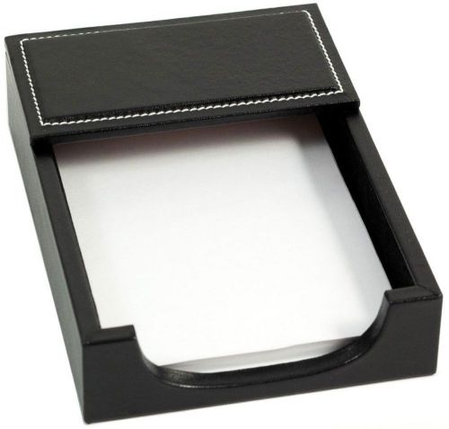 Bey Berk Leather Memo Box Black with white stitching Genuine Leather