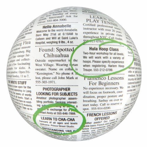 Kate Spade Things We Love CLASSIFIEDS - Fun - Glass Paper Weight – New FREE SHIP