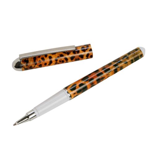 Womens Acrylic Cheetah Safari Animal Print Class Work Office Ball Point Ink Pen