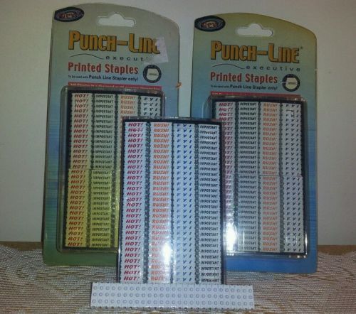 Lot of 3 PUNCH-LINE EXECUTIVE PRINTED STAPLES HOT-RUSH!-FYI-IMPORTANT NIP