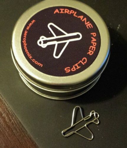 Jet Airplane Paper Clips (Set of 40 per tin) Great for an aviation nut&#039;s desk!