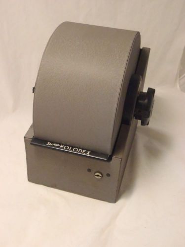Vintage Zephyr Rolodex Rotating Card File Industrial Metal Art Deco AWESOME