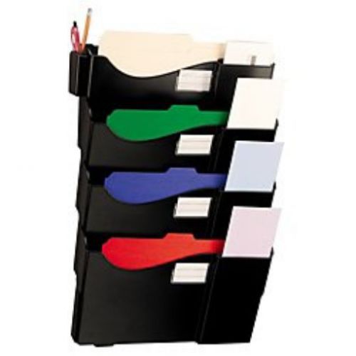 Office Depot(R) Brand Wall Pockets With 4 Hangers  Letter Size/Legal Size  Black