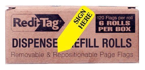 Redi-tag sign here tag refills - removable, self-adhesive - 1.88&#034; x (91001) for sale