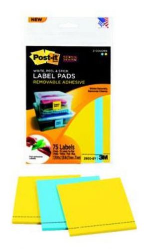 Post-it Super Sticky Write &amp; Peel Label Pads 2-7/8&#039;&#039; x 2-7/8&#039;&#039; 3 Count