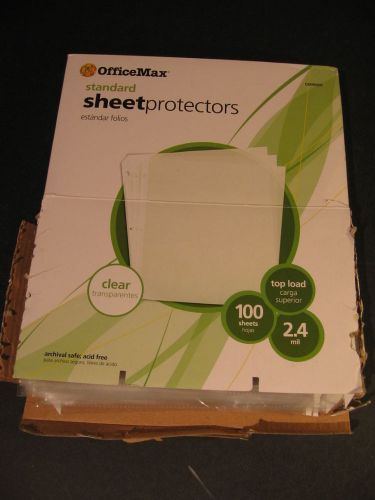 OfficeMax Top-Load Poly Sheet Protectors 11&#034; x 8-1/2&#034;, Clear; 2.4 mils: 100/Box