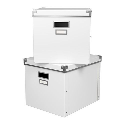 Ikea Kassett Box Boxes 4 pack White Magazine Office File New