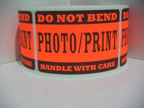 DO NOT BEND PHOTO/PRINT HANDLE WITH CARE, &#034;Trial Size&#034;  50 cut labels, red