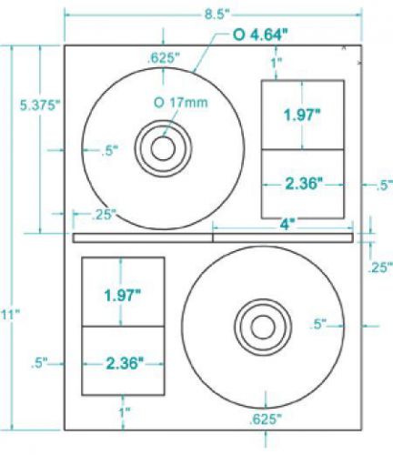 Compulabel 312715 - White CD Stomper® Pro Layout Labels. 4.64&#034; Diameter
